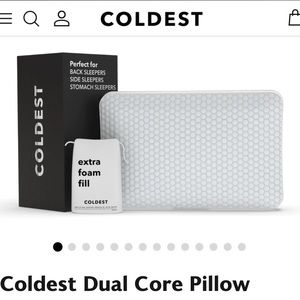 Standard size coldest dual core pillow with adjustable foam
